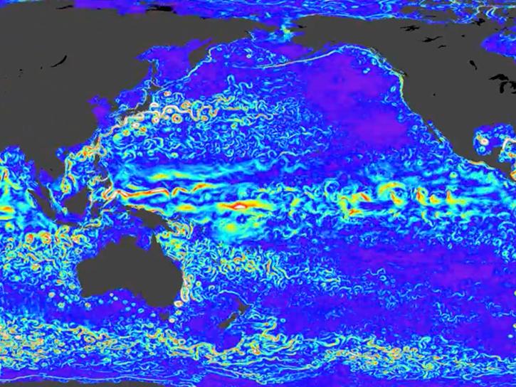 radar altimetry data of ocean currents in the Pacific