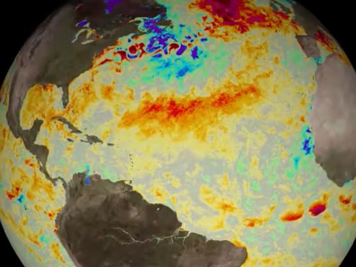 sea surface temperature anomalies in the Atlantic Ocean from the 2019 hurricane season