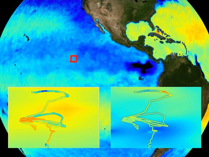 SPURS location in the Pacific Ocean with drone paths overlay