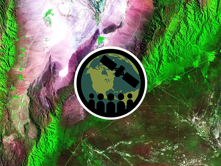 Satellite view of a forested area