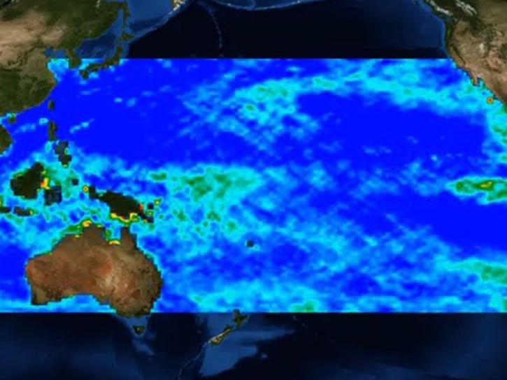 microplastic concentration number density over the period of 16 August 2018 to 22 May 2024, produced using the CYGNSS Level 3 Ocean Microplastic Concentration Version 3.2 dataset