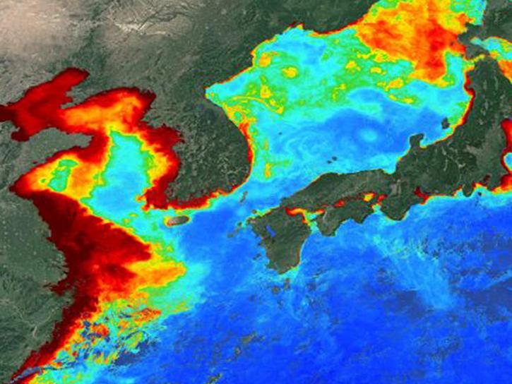 chlorophyll data collected by the GOCI instrument above Korea and Japan