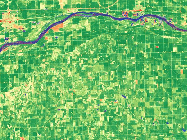 HLS data near Columbus, Nebraska from 2022