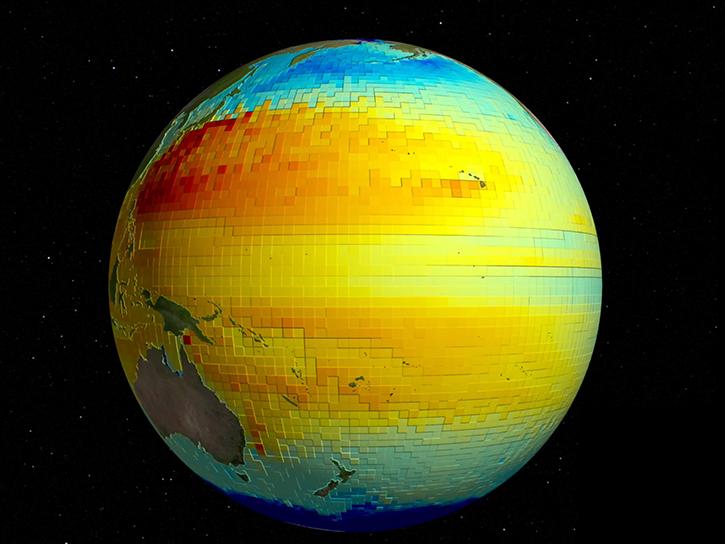 sea surface height grid at the spatial resolution of 2 degrees