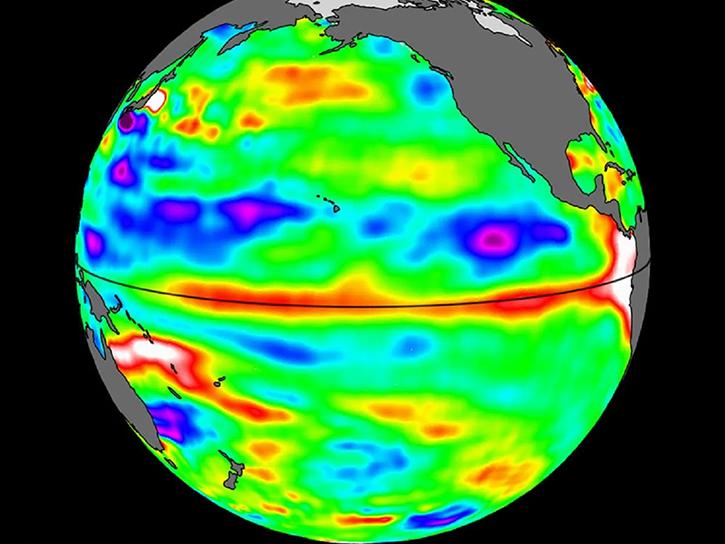 El Nino conditions in the Pacific Ocean from 2023