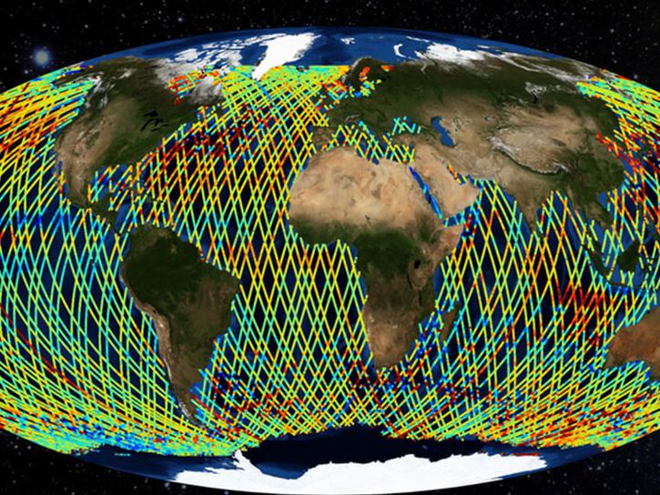 global sea surface height data collected by SWOT