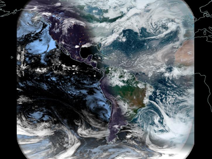 Screenshot of GeoColor from ABI aboard the GOES-East satellite on 20 July 2021 at 11:50