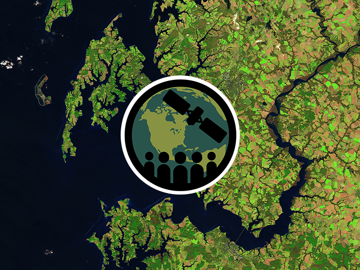 Landsat image of the southern end of the Chesapeake Bay in Maryland,