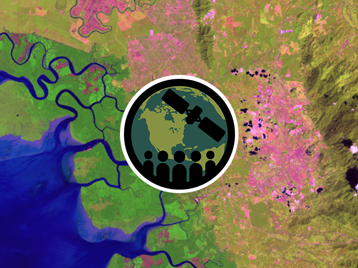 Satellite image displaying the Mississippi River Delta.