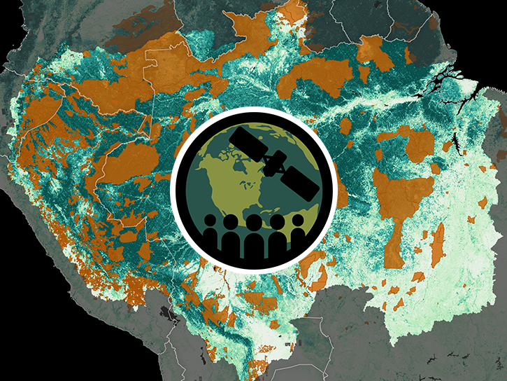Satellite image capturing the dramatic rain shadow effect in the Bolivian Andes mountain range.