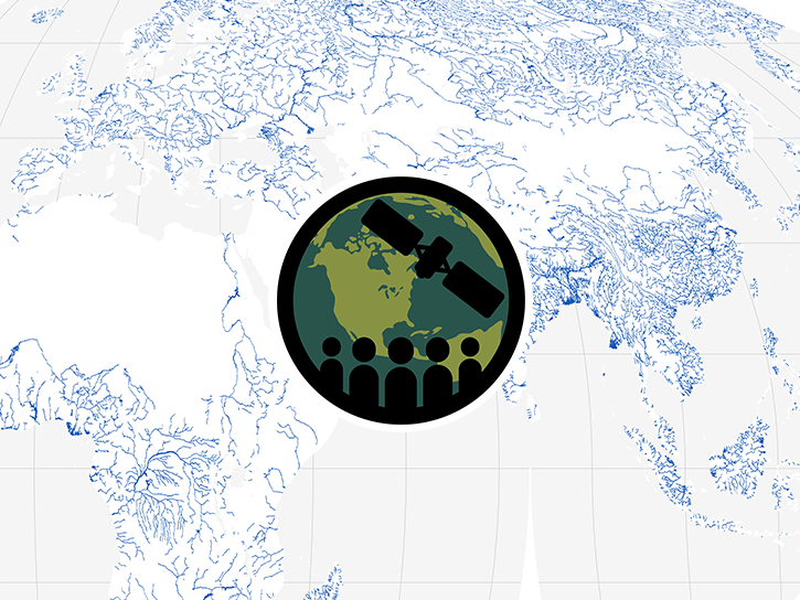 World map illustrating the distribution of global rivers and streams. 