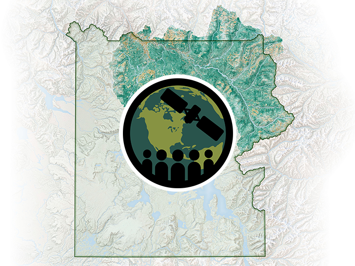 Map of Yellowstone with grasslands highlighted; ARSET logo is over top