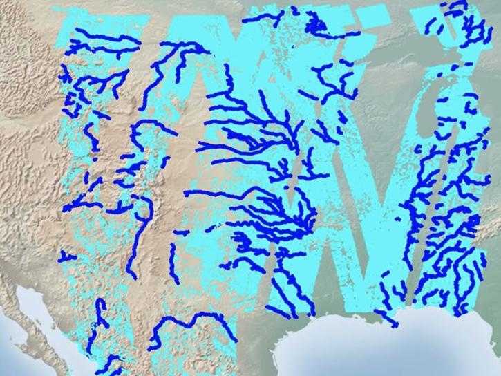 SWOT L2 river and lake vector data over the United States