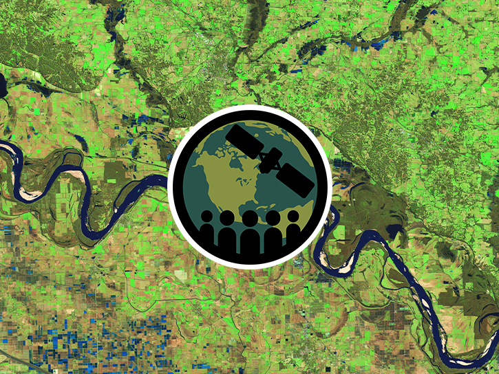 The image is an aerial or satellite view of a solar farm or photovoltaic power station. These facilities are large-scale installations of solar panels used to generate electricity. 