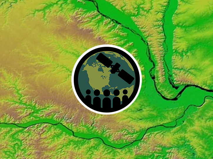 The image is a digital elevation model (DEM) of a river basin, likely the Clear Creek Basin, a tributary of the Iowa River. 
