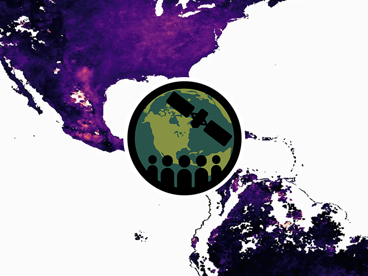 GIS image of an unspecified landmass, with ARSET logo in the middle.