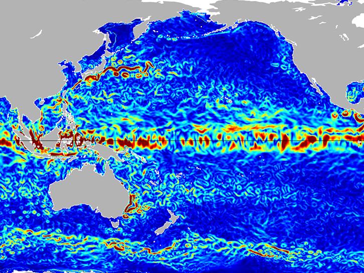 ocean surface current data from the OSCAR project