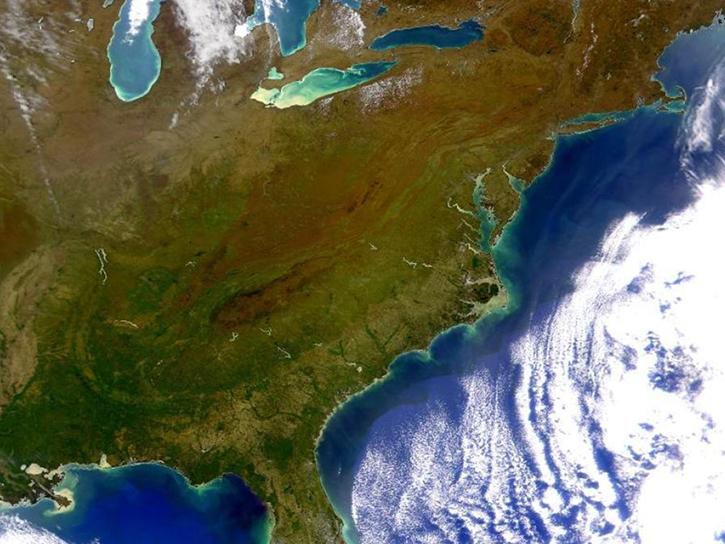 SeaWiFS image of the eastern United States on April 12, 1998