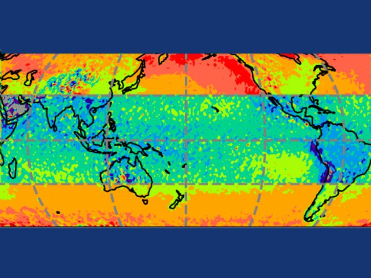 collage of CloudSat data images showing occurrence frequencies of drizzling clouds