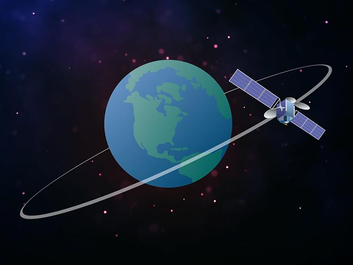 illustration of TEMPO satellite in orbit around Earth