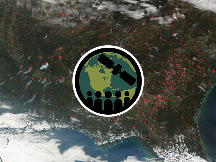 This satellite image, captured on January 30, 2017, shows numerous fires and smoke plumes across the southeastern United States. The ARSET logo appears atop in the middle of the image.