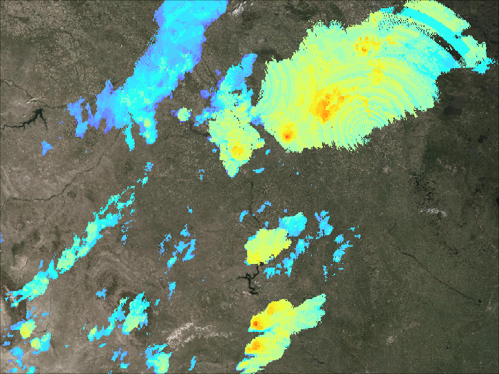 Overshooting Tops as seen by NEXRAD