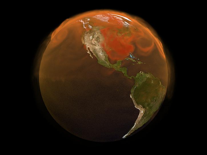 visualization of carbon monoxide around Earth