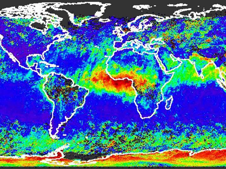 MISR data showing aerosol optical depth
