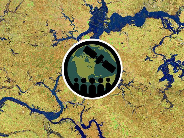 Image of Floodwaters at the Confluence of the Wabash and Ohio Rivers, with ARSET logo in the middle.