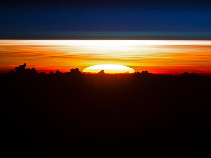 sunrise in the Phillipines taken from the International Space Station on July 26, 2017