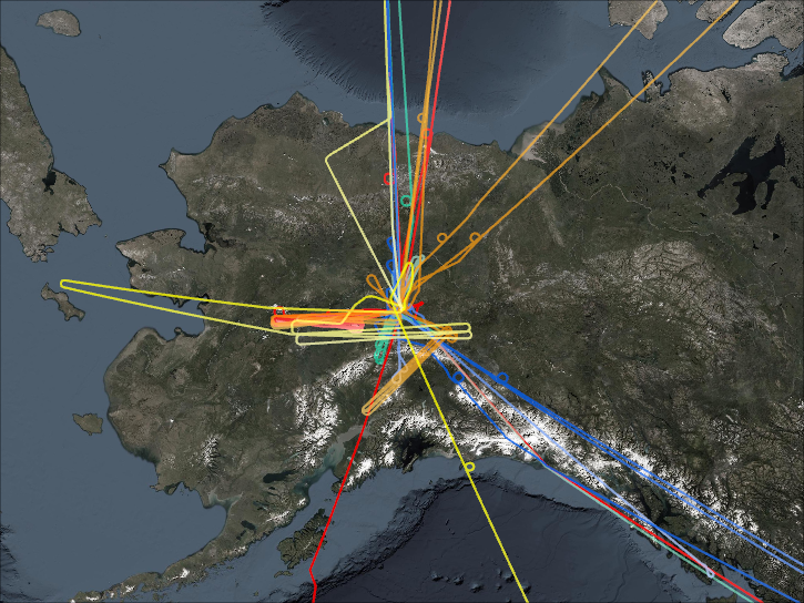 POLARIS ER-2 Flightpaths over Alaska