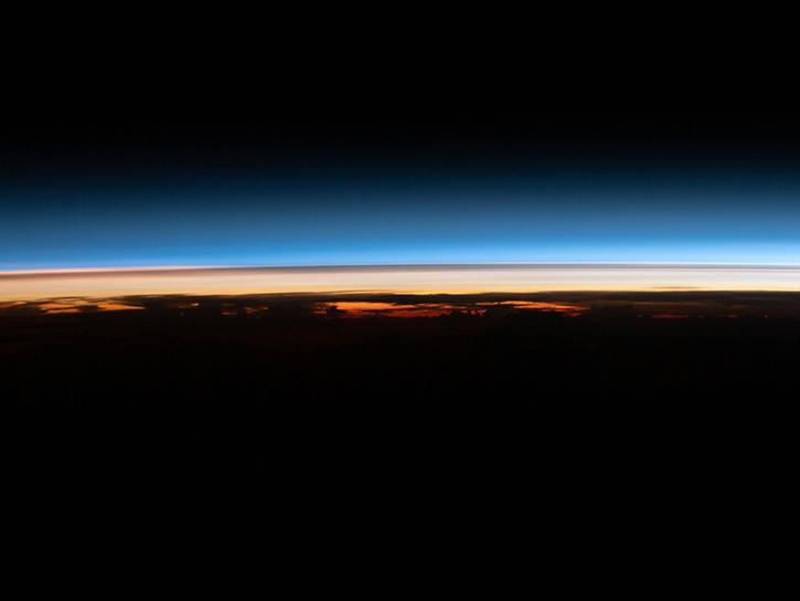 International Space Station image of Earth's atmosphere
