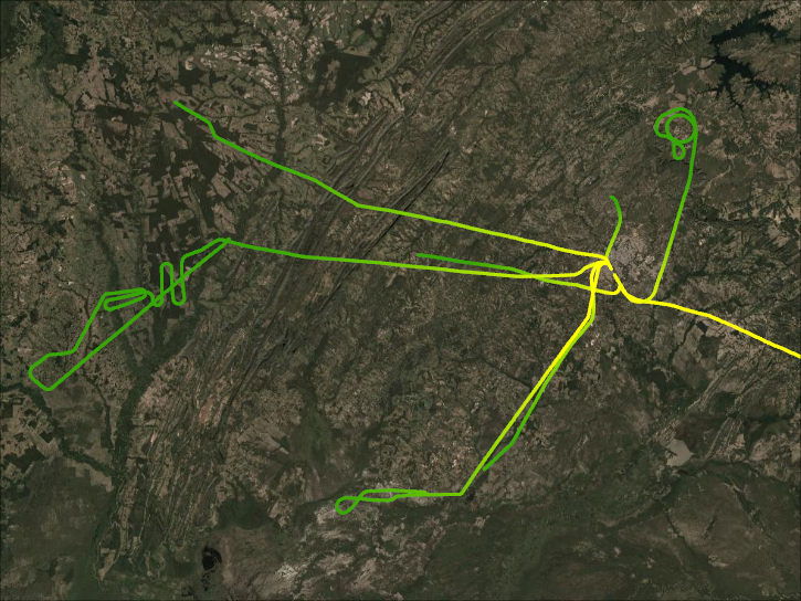 SCAR-B Flightpaths Above Brazil