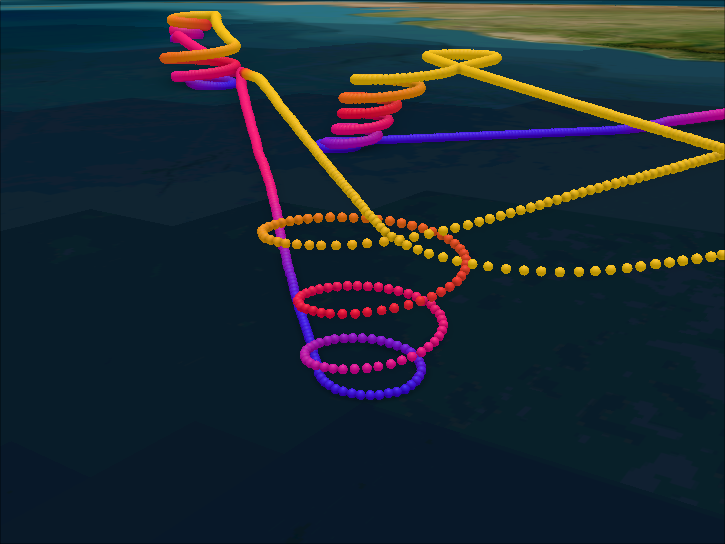 TRACE-A 3D Flightpath off of the coast of Brazil