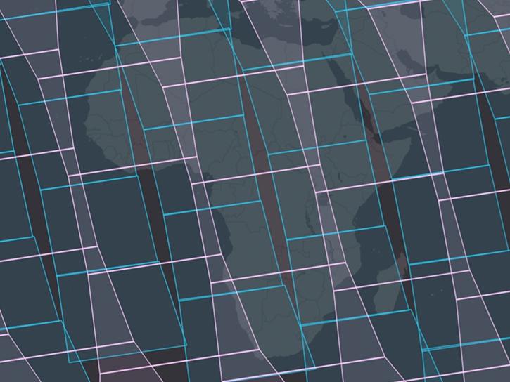 satellite swath patterns from the FIRMS application over Africa
