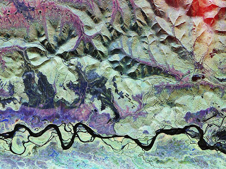1993 AIRSAR imagery of Bonanza Creek, Yukon Territory Canada.