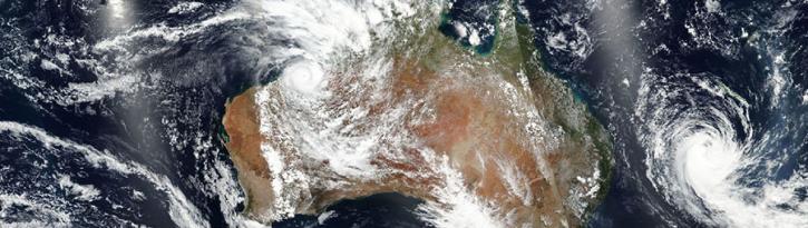 Cyclone Kelvin over western Australia - feature grid