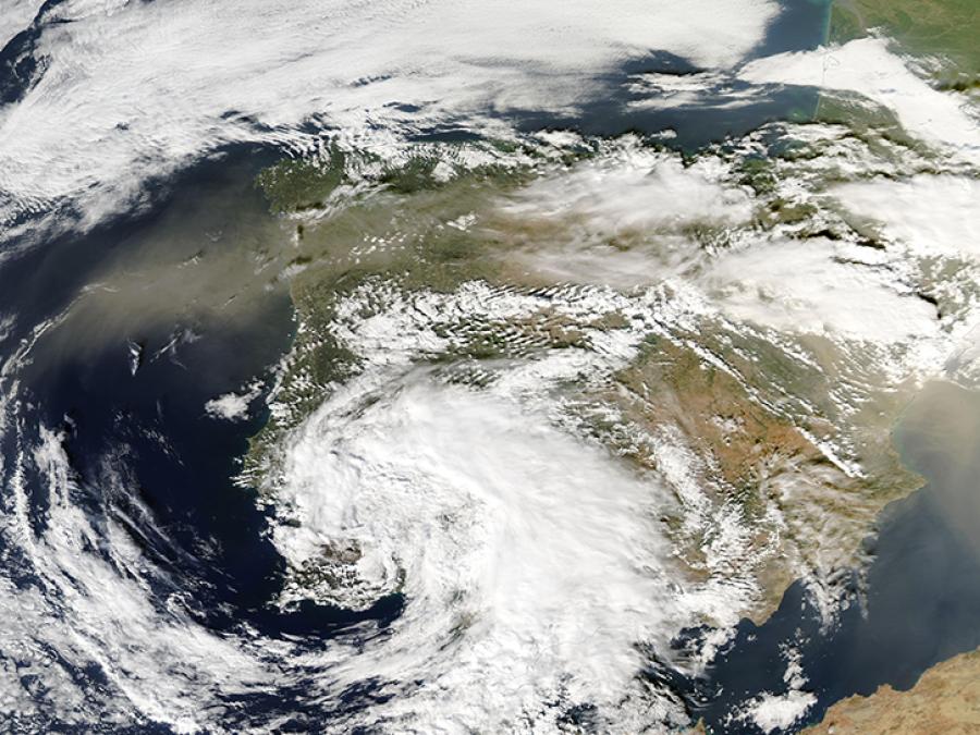 satellite image of dust in the atmosphere