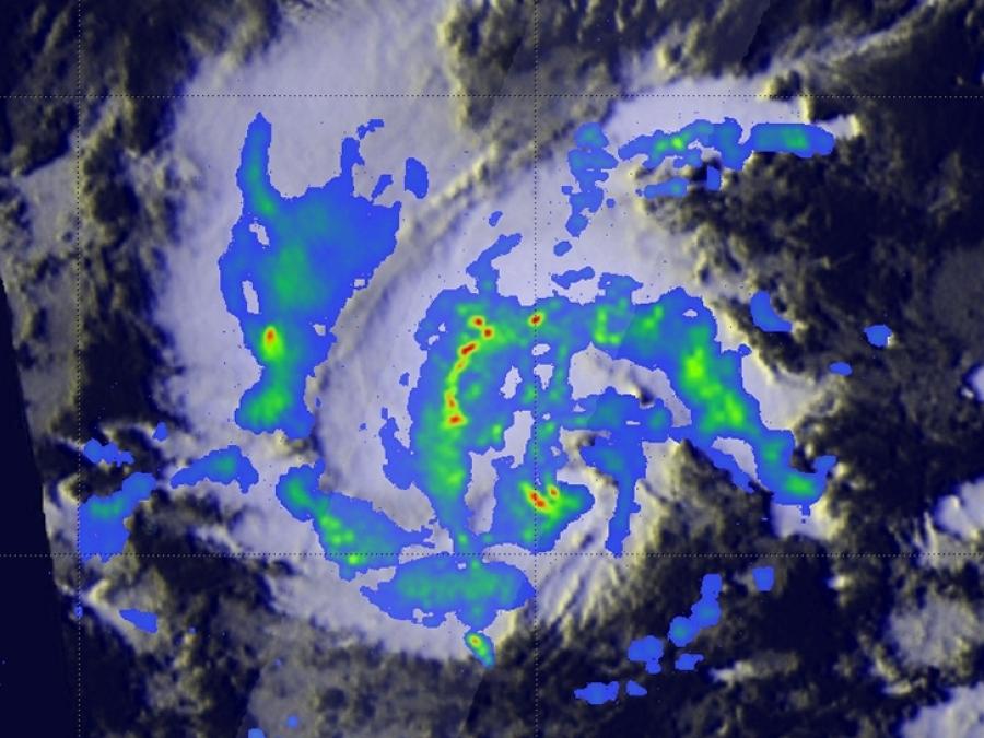 satellite image of Tropical Storm Sandra