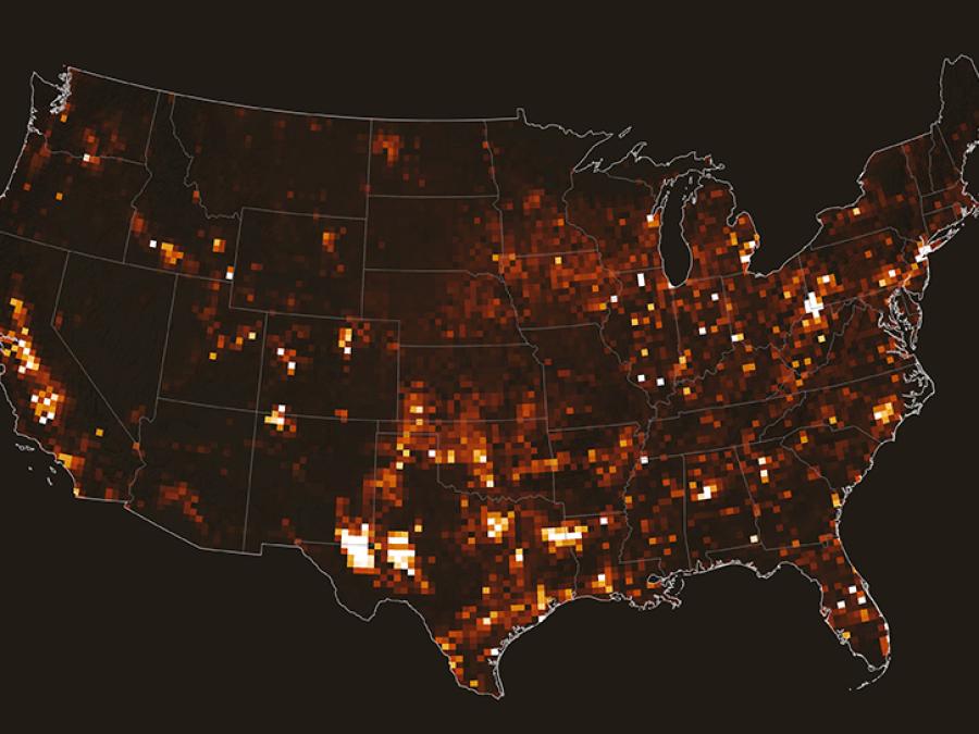 carbin dioxide over the United States
