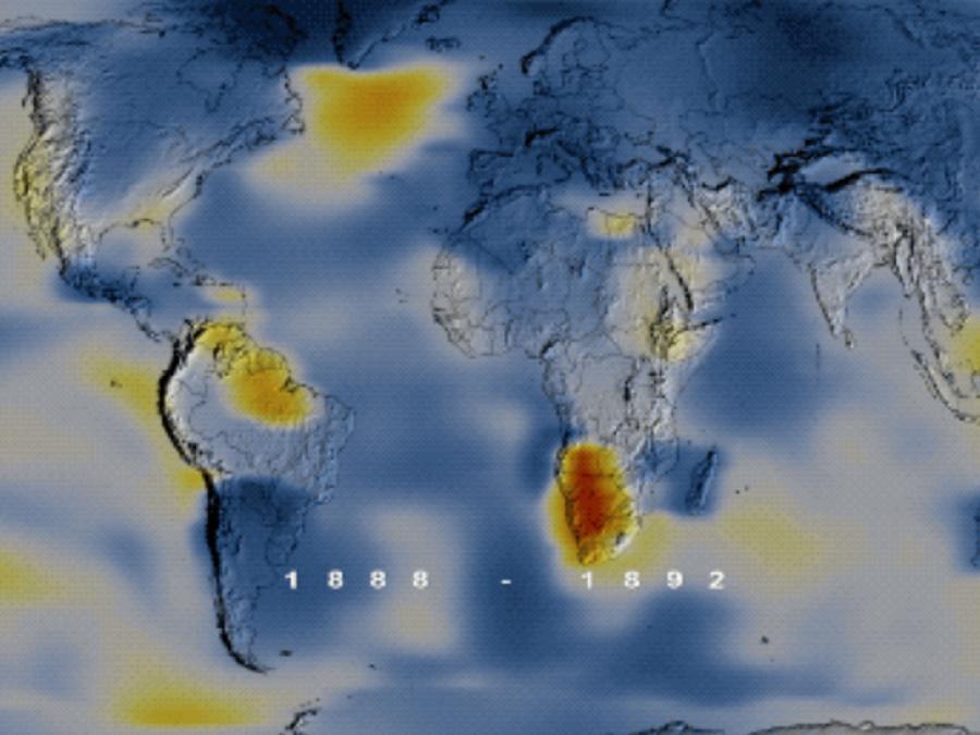 global temperature data from 1888 to 1892