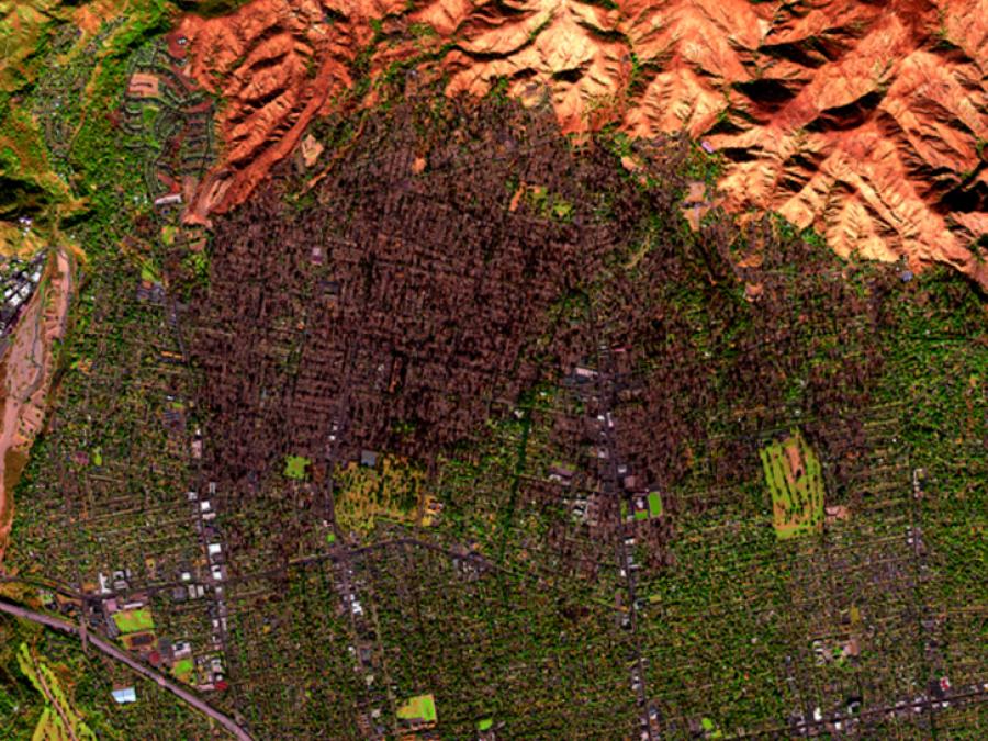 satellite image of Altedena, California