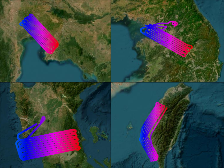 ASIA-AQ Flightpaths
