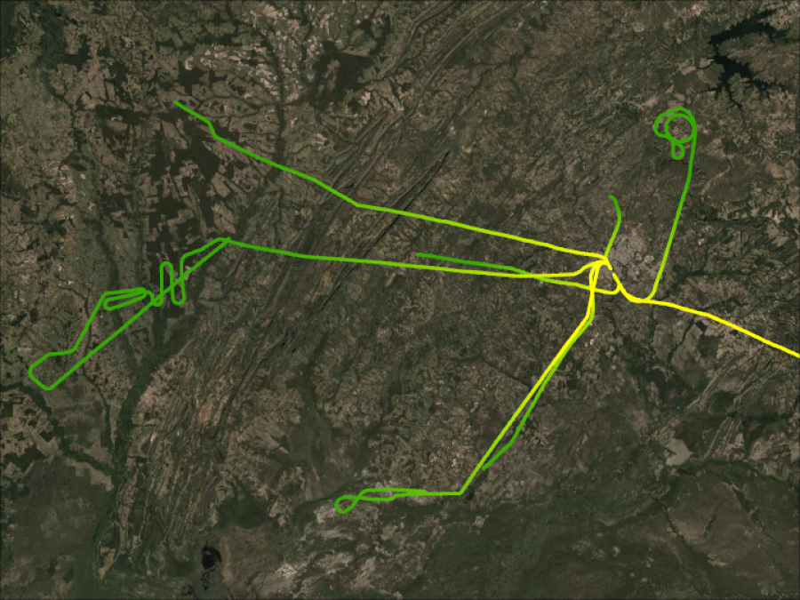 SCAR-B Flightpaths Above Brazil