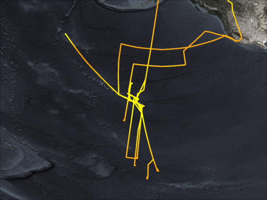 TOTE-VOTE Flightpaths above Hawaii