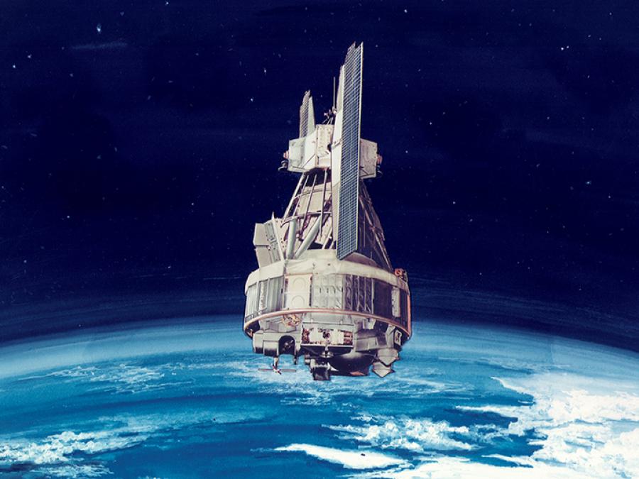 NIMBUS satellite in orbit