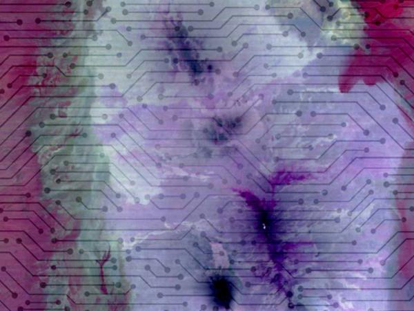 image of Landsat data with circuit board overlay