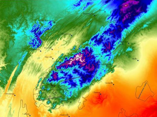 image of DAYMET data over North America