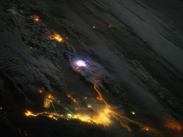 image of lightning from space