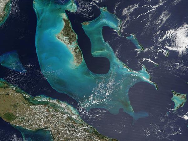 satellite image of the Bahamas